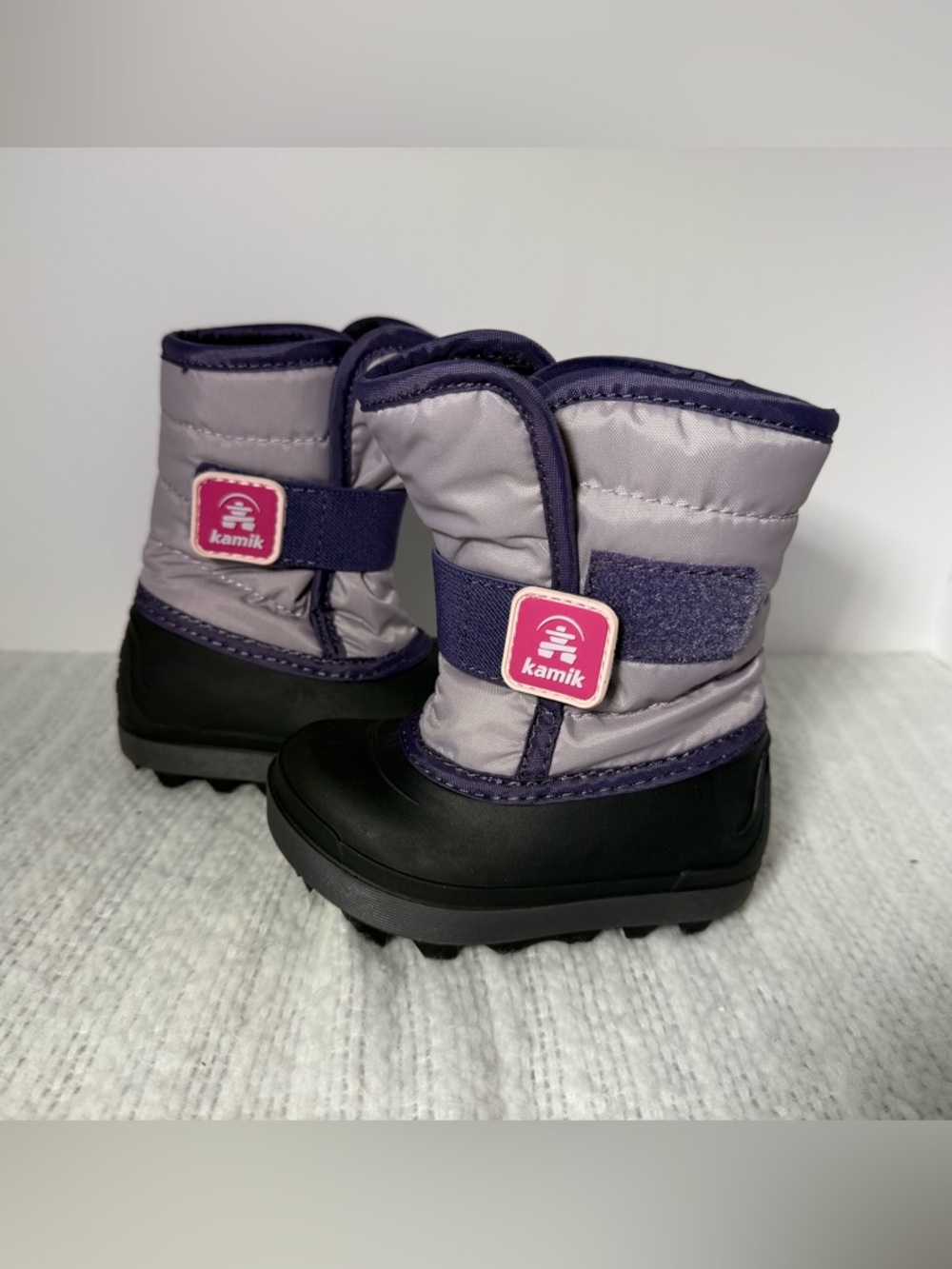 Kamik Snow Boots Toddler Size 6 Purple Gray Waterproof Winter ❄️